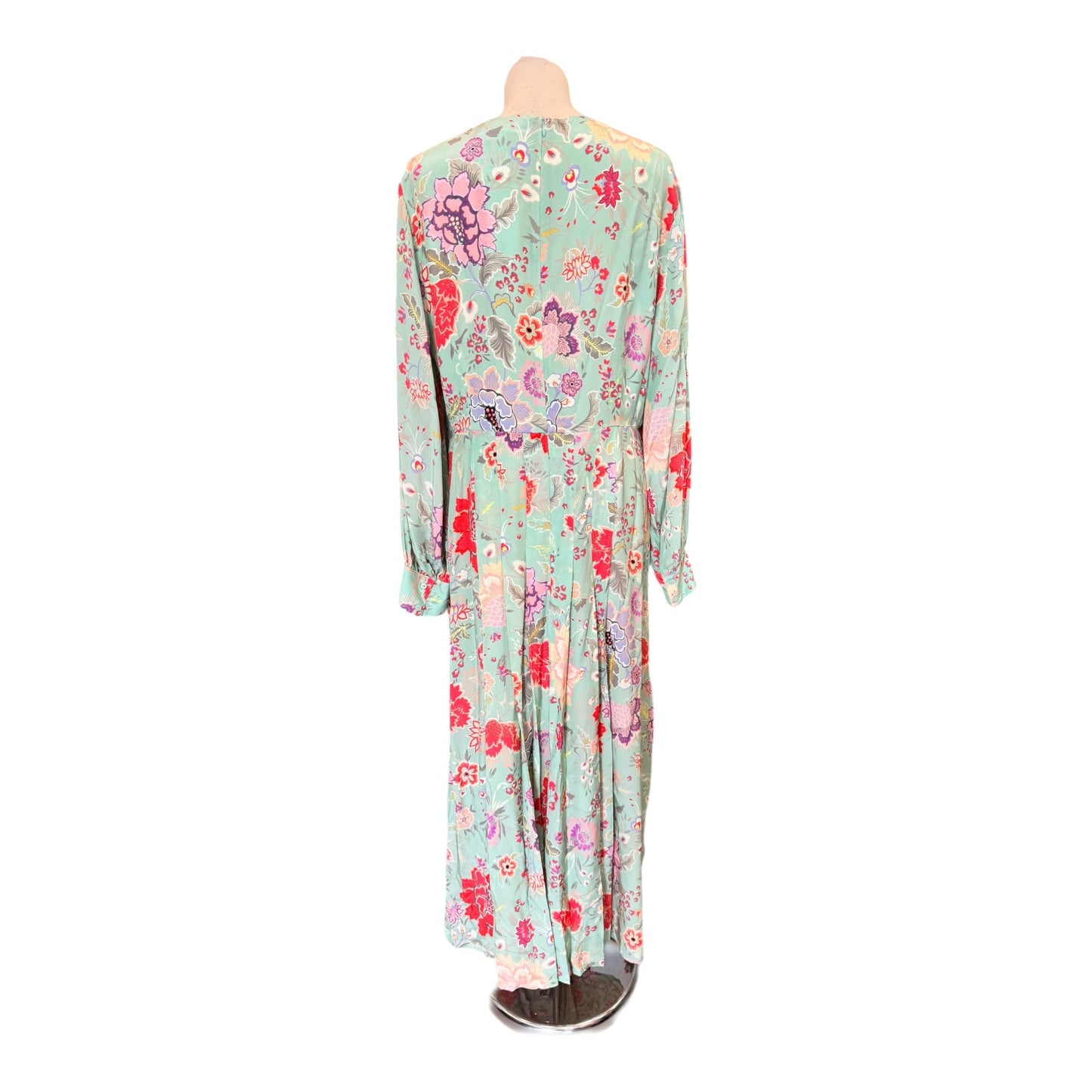 Rixo Emma Mint Peony Floral Dress - 16 - NEW