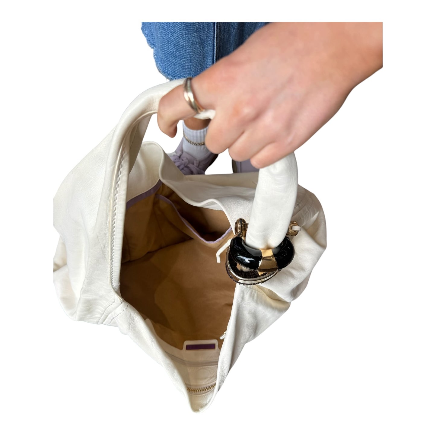 Jimmy Choo Cream Hobo Bag