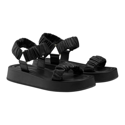 Russell & Bromley Scrunch Up Ruched Flatform Sandals - 38/5