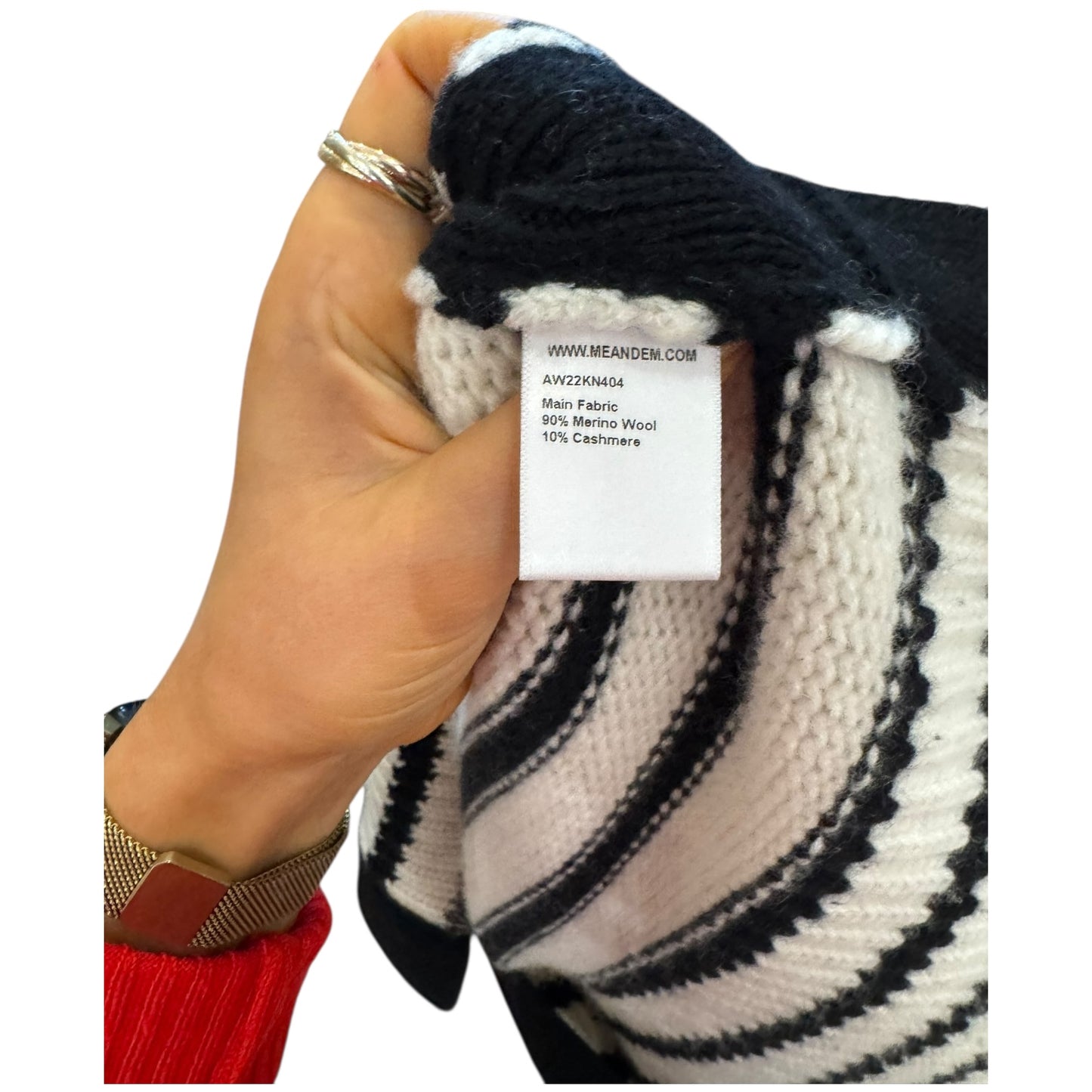 Me + Em Merino Wool and Cashmere Stripe Jumper - 10