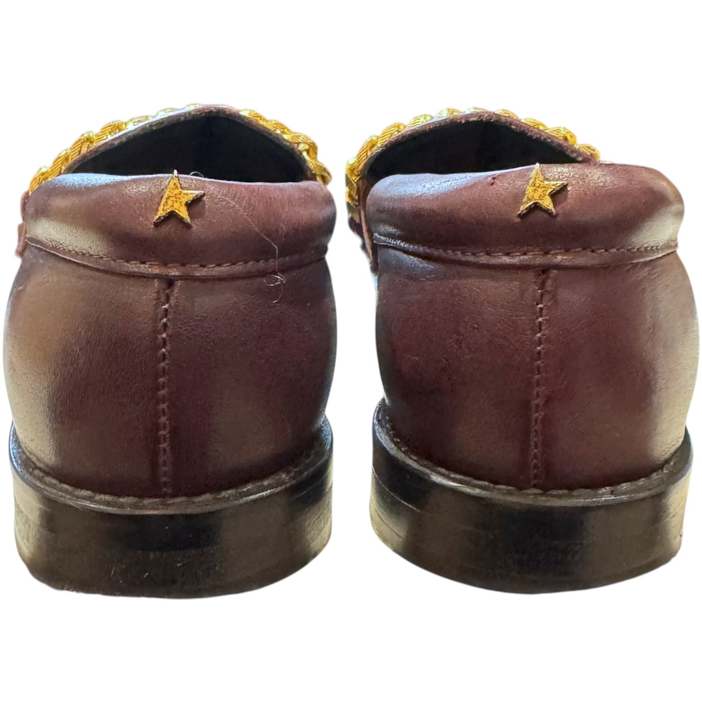 Golden Goose Burgundy Jerry Chain-Linked Loafers - 37/4
