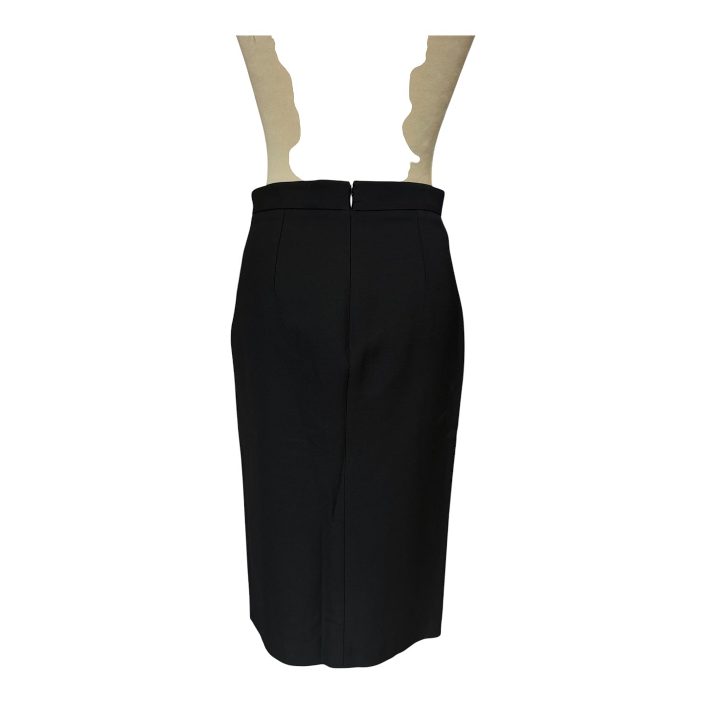 Alexander McQueen Black Zip Detail Pencil Skirt - 10