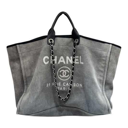 Chanel Deauville Canvas Tote Bag