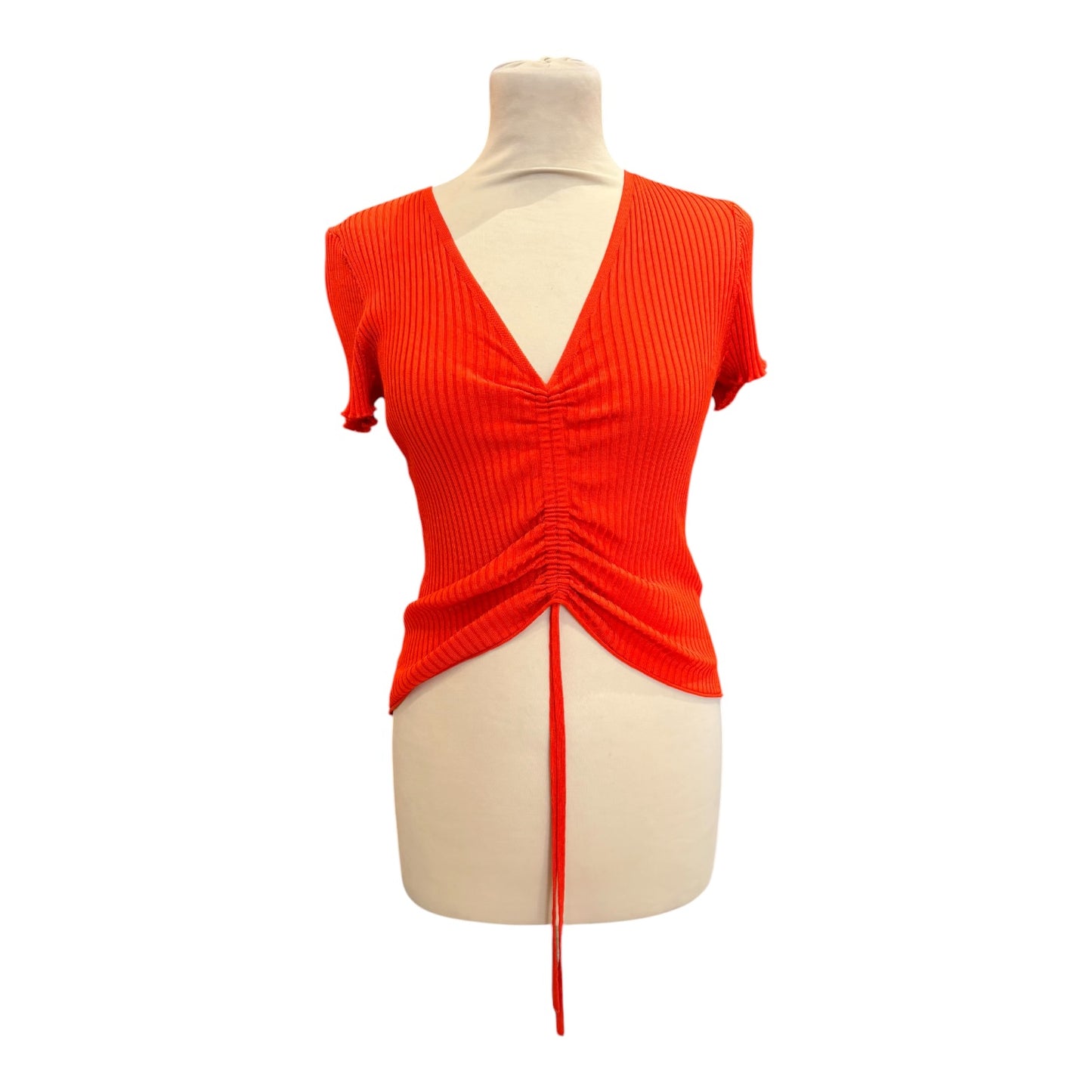 Maje Orange Ruched Top - 8