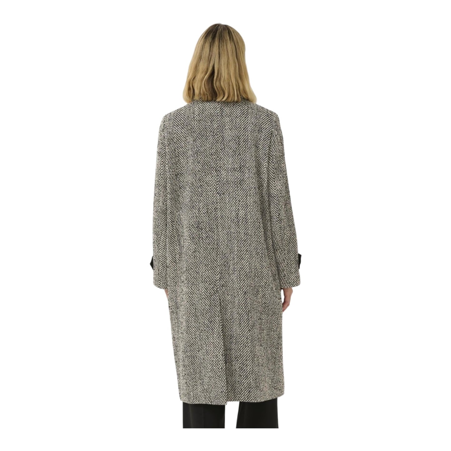Part Two Herringbone Long Coat Grey Sybille - 16