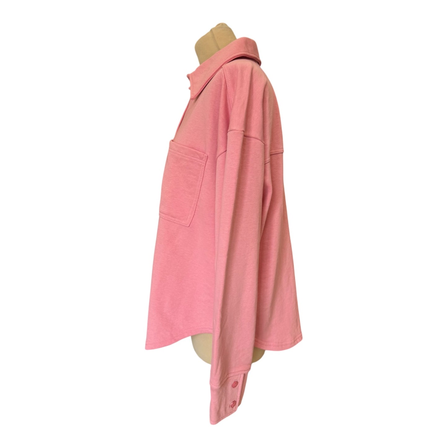 Mint Velvet Pink Double-Cuff Overshirt - 12/14