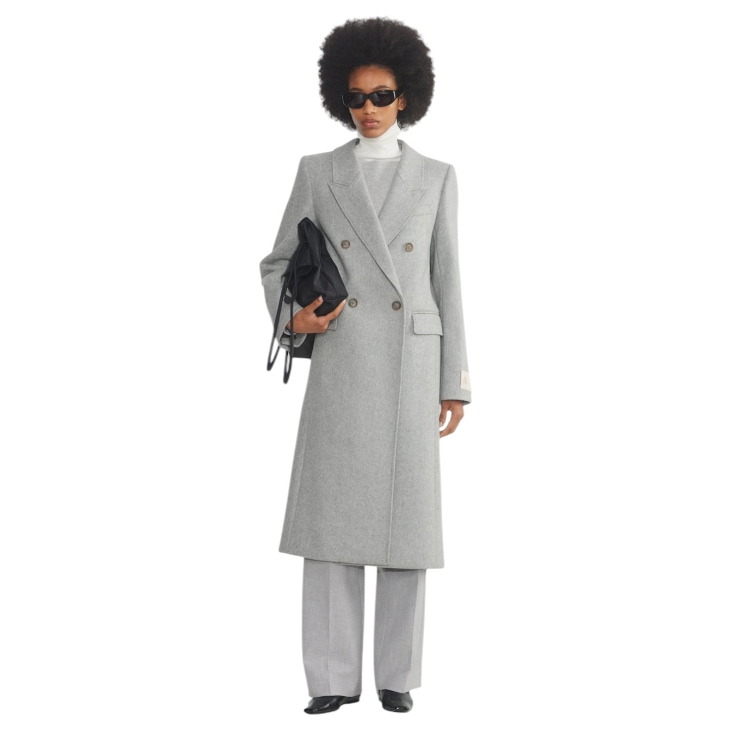 Aritzia Babaton The Constant Virgin Wool and Cashmere Long Coat in Heather Grey - 10/12