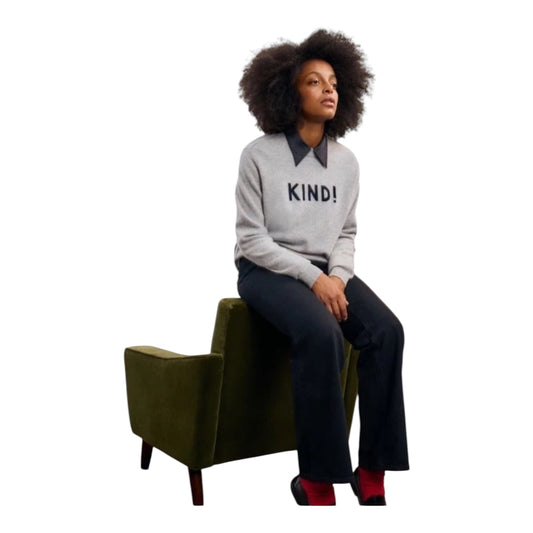 Bella Freud Grey 'Kind!' Pure Cashmere Jumper - 8/10 - NEW