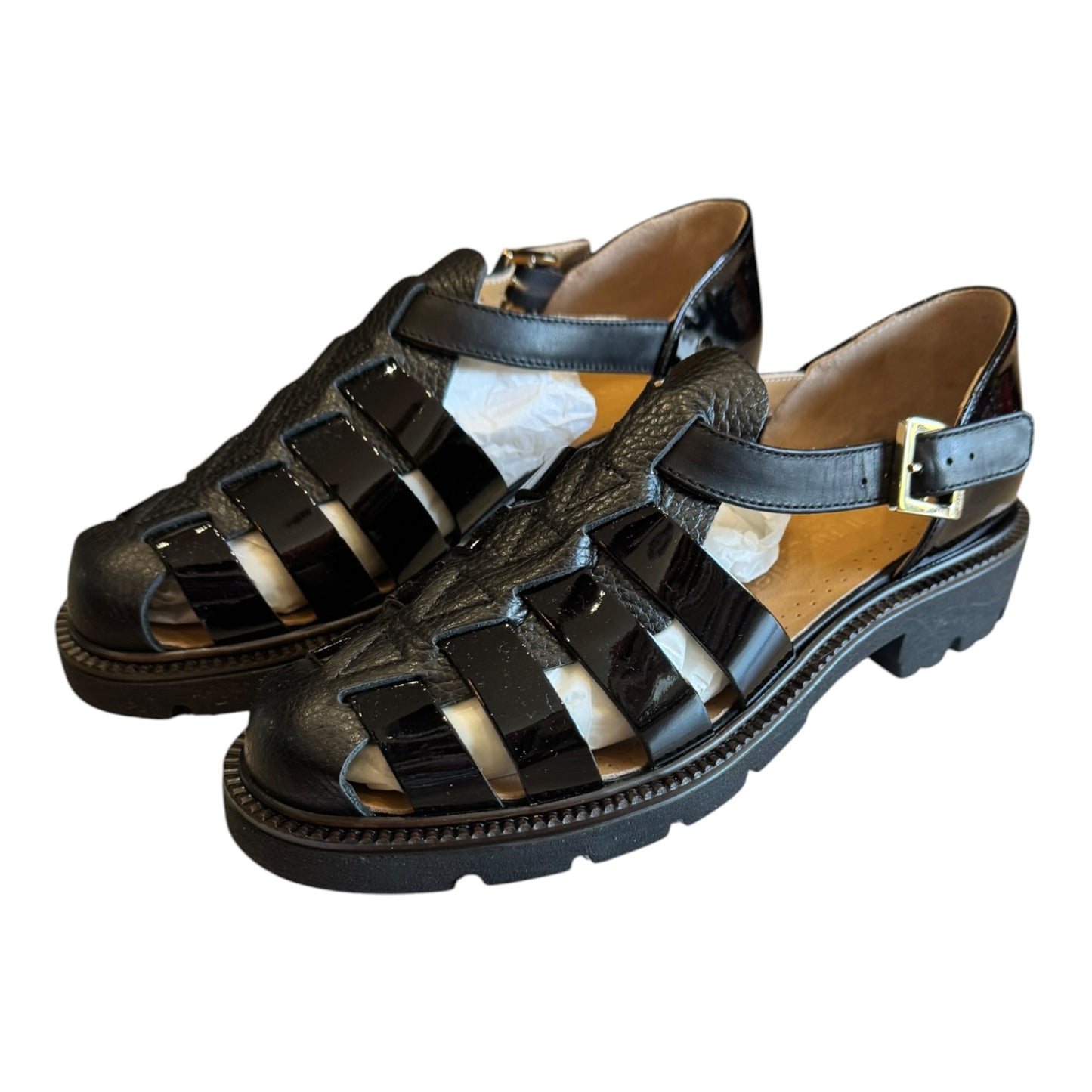 Russell & Bromley Black Sorrento Chunky Fisherman Sandals - 37/4 - NEW
