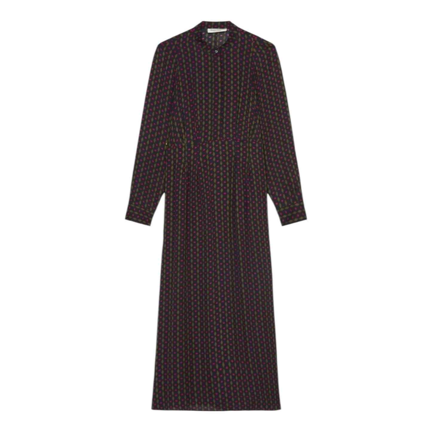 Marc O'Polo Navy Green and Pink Geometric Dress - 8
