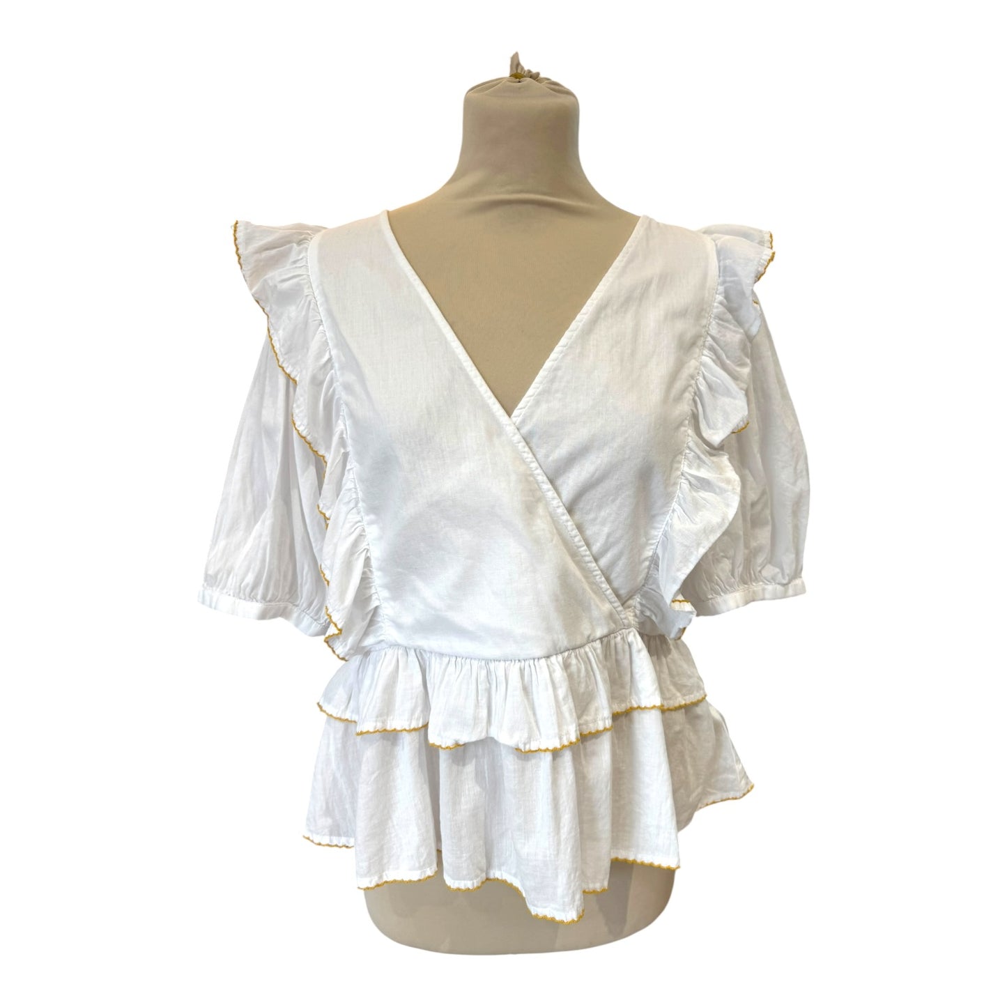 Selected Femme Wrap Frill Top in Organic Cotton - 12