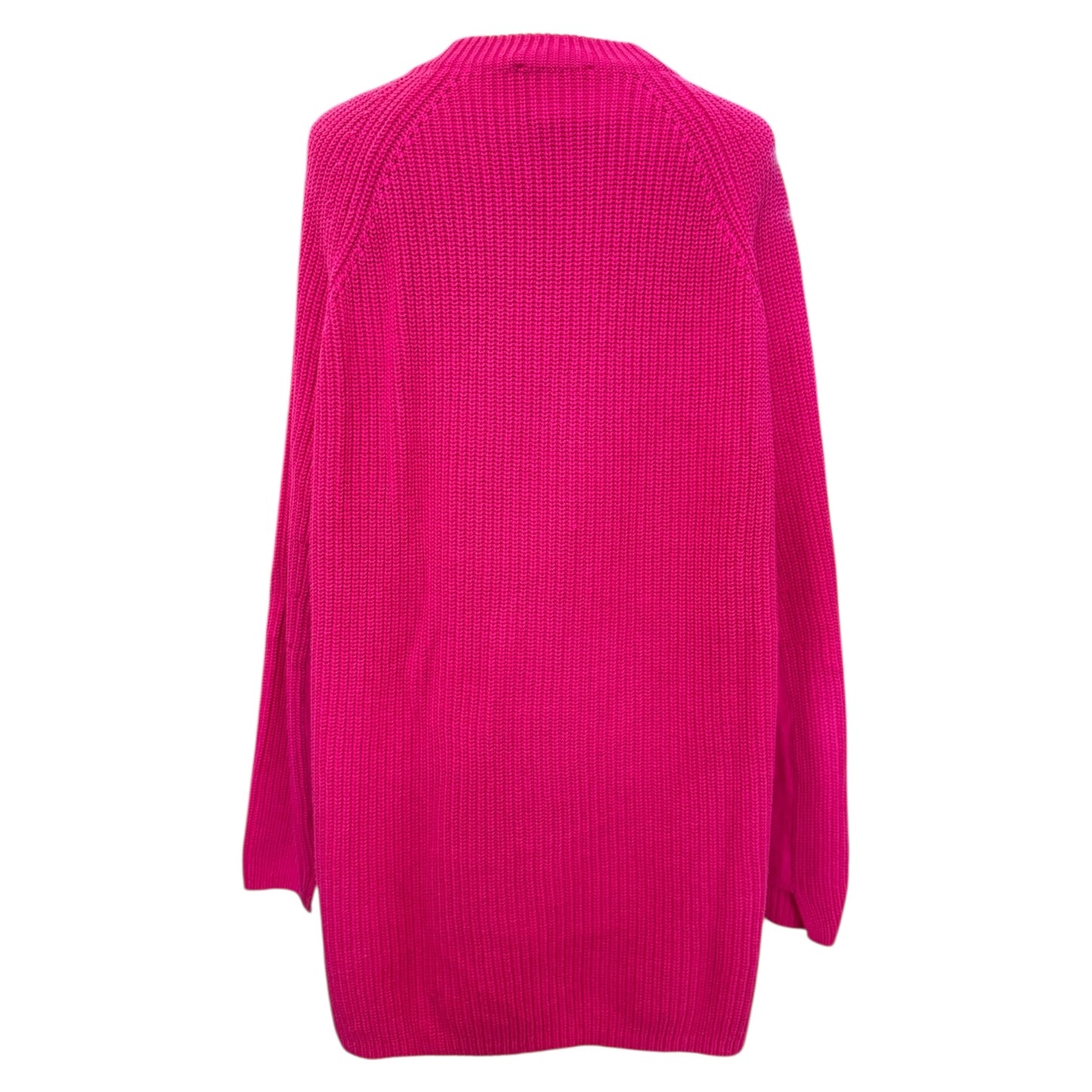 Oui Pink Cotton Rib Knit Sweater - 18