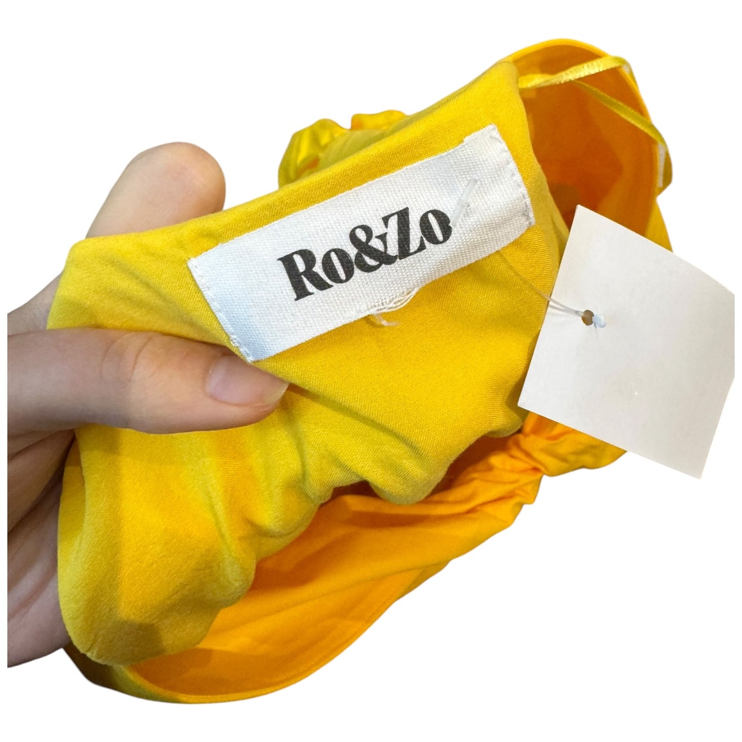 Ro&Zo Yellow Cotton Poplin Twist Front Dress - 12 - NEW