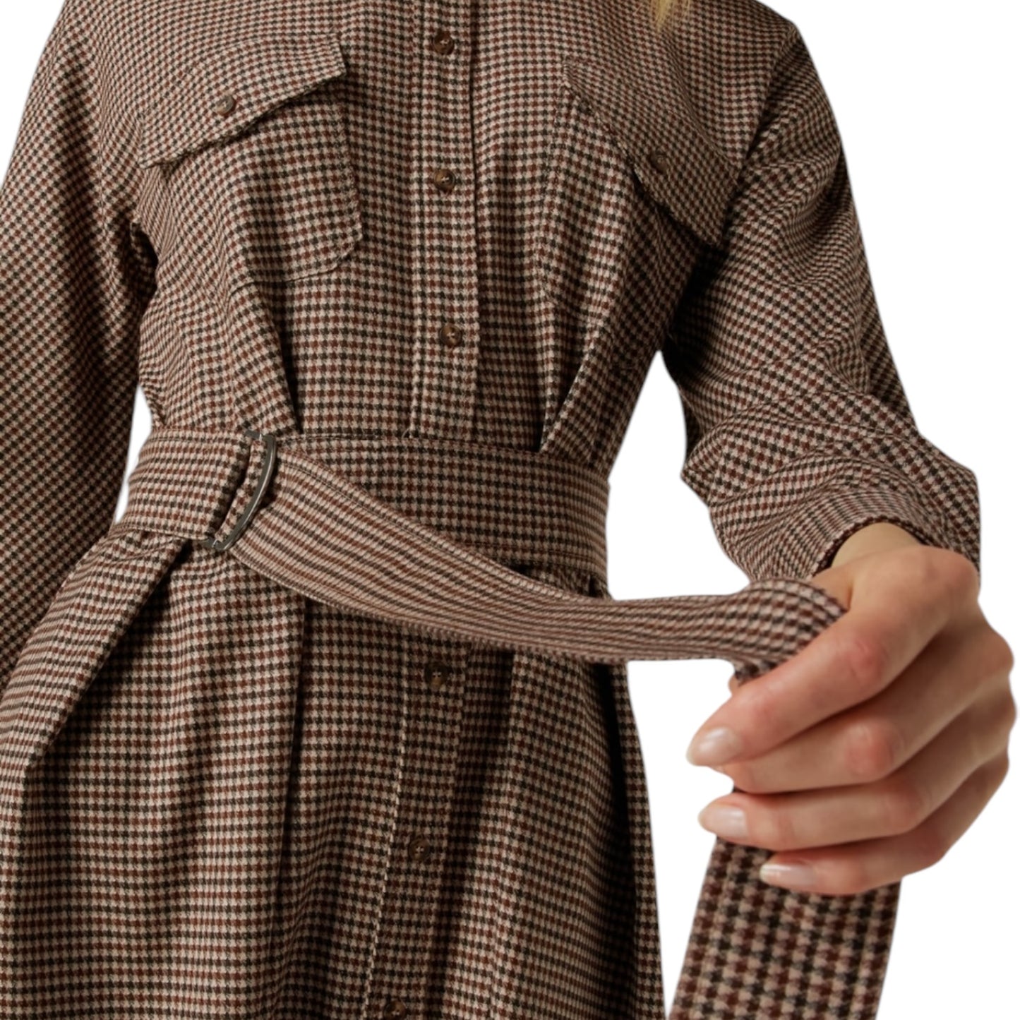 Weekend Max Mara Brown Check Shirt Dress - 6/8