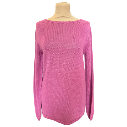 'S Max Mara Pink Linen Knit Jumper - 10