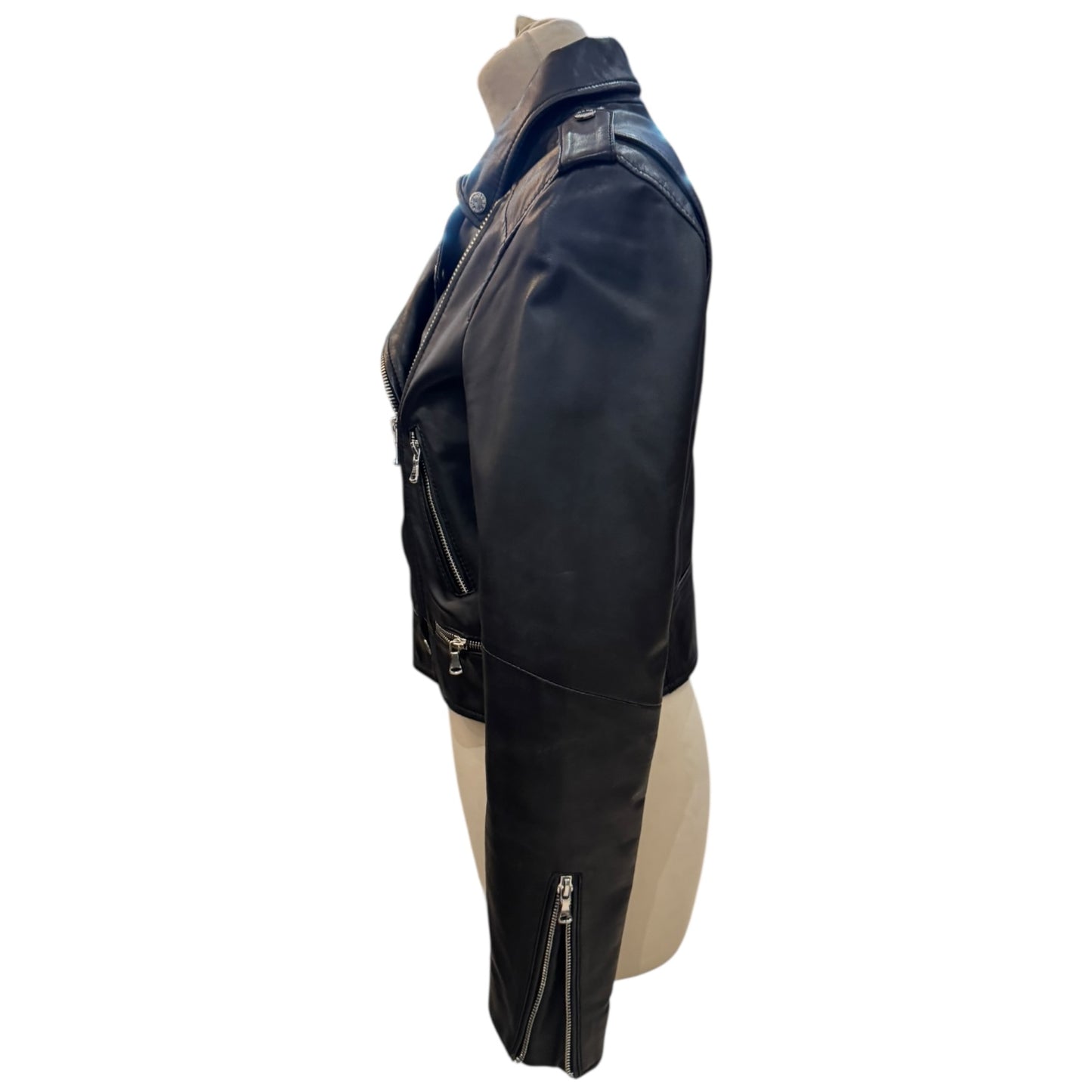 Oakwood Black Cropped Biker Jacket - 8