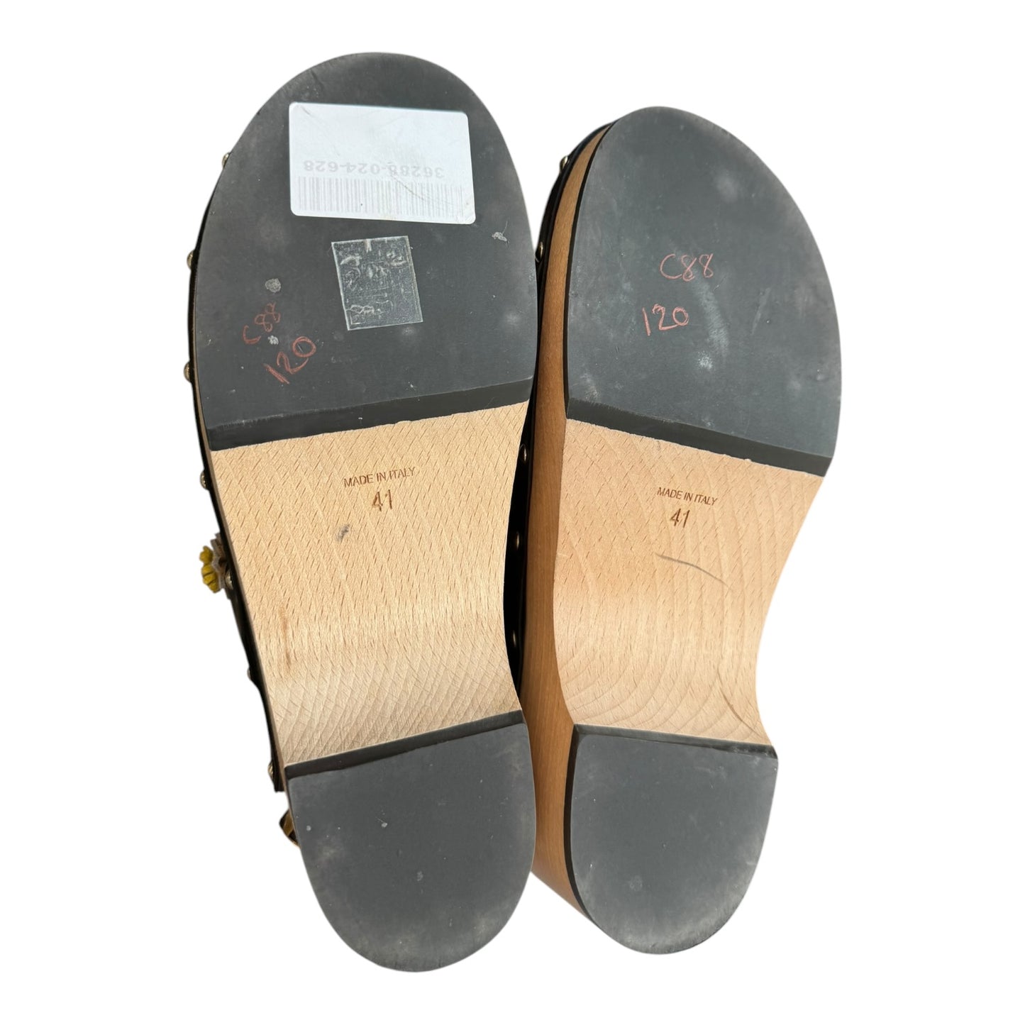 Fabrizio Viti Black Jean Daisy 50 Leather Clogs - 40/7