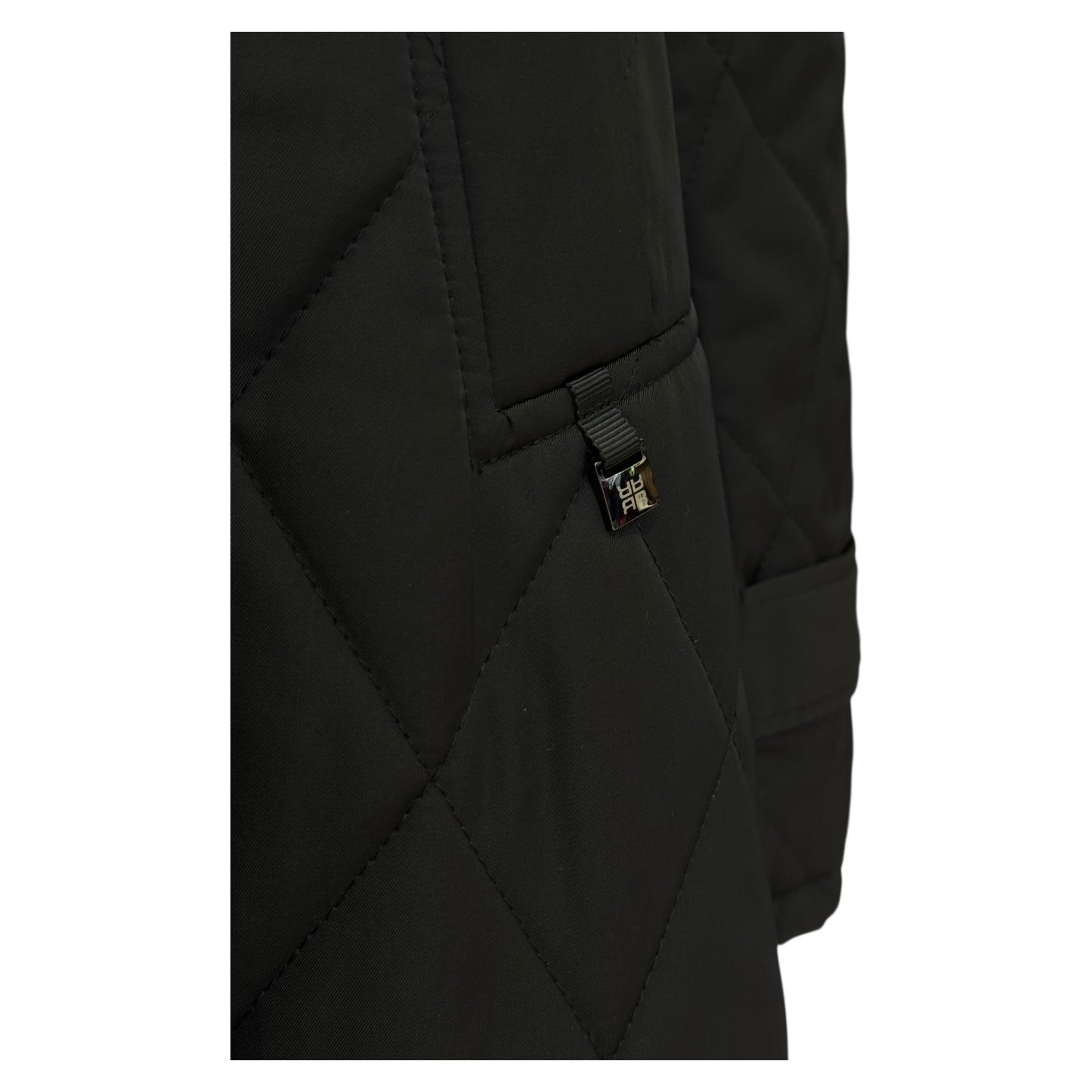 Riani Black Quilted Techno Trench Style Coat - 18