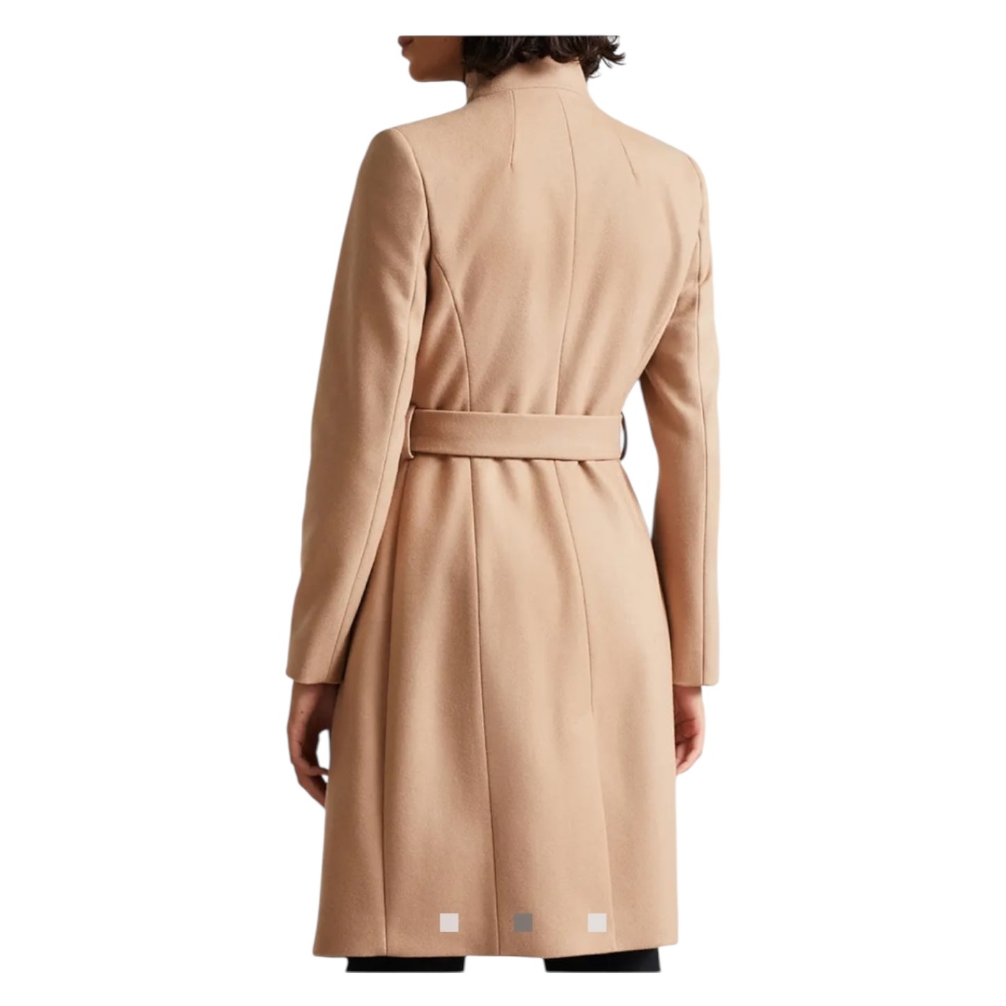 Ted Baker Sandra Beige Wool Blend Wrap Coat - 12/14