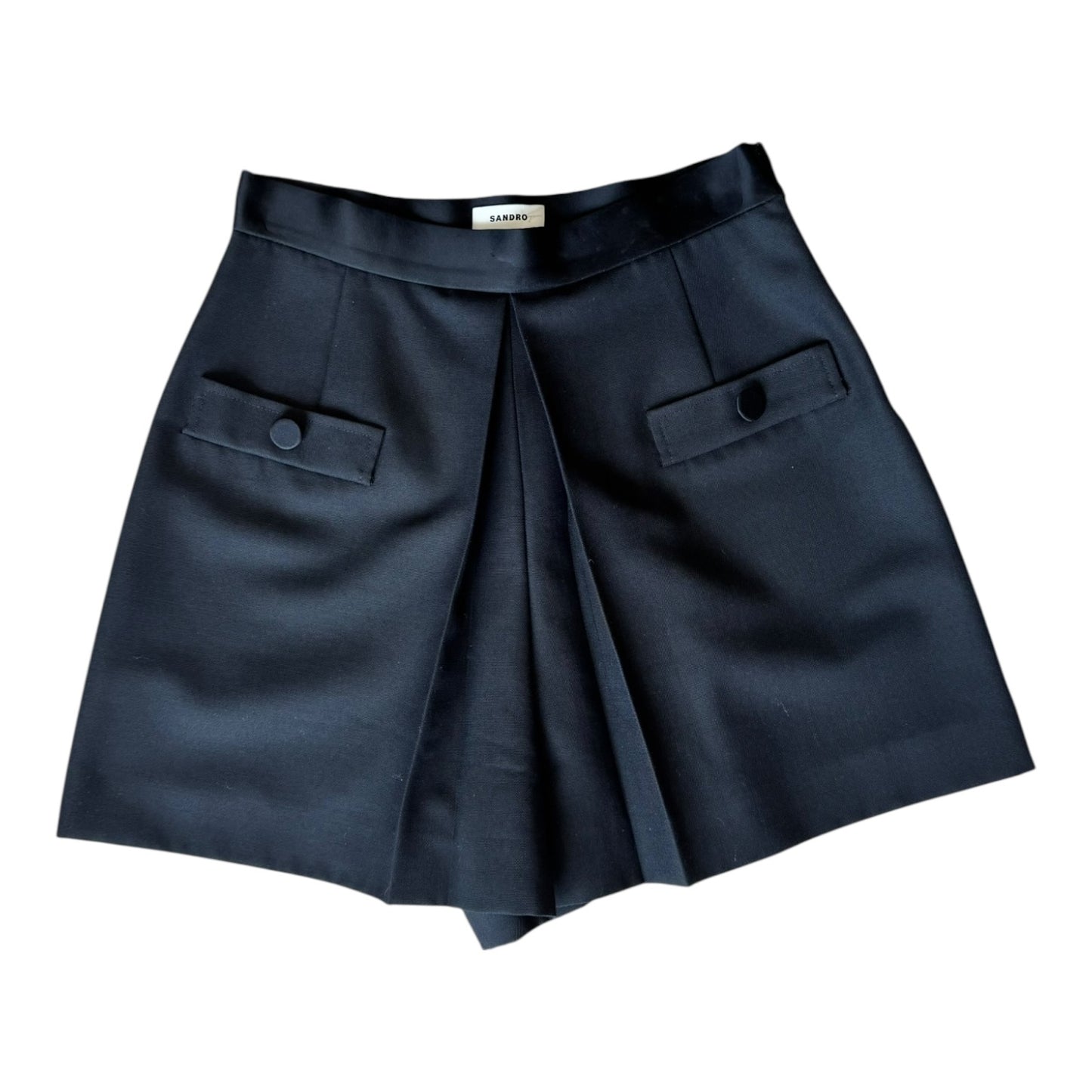 Sandro Hugo High Rise Woven Shorts - 10