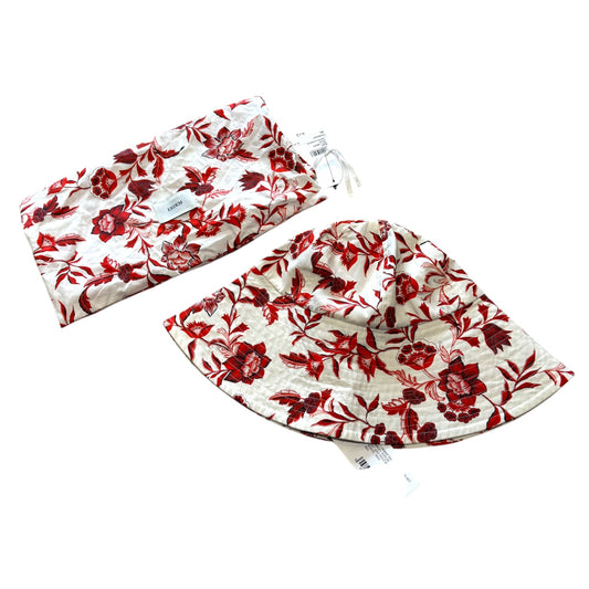 Erdem White and Red Hat and Pouch - M/L - NEW