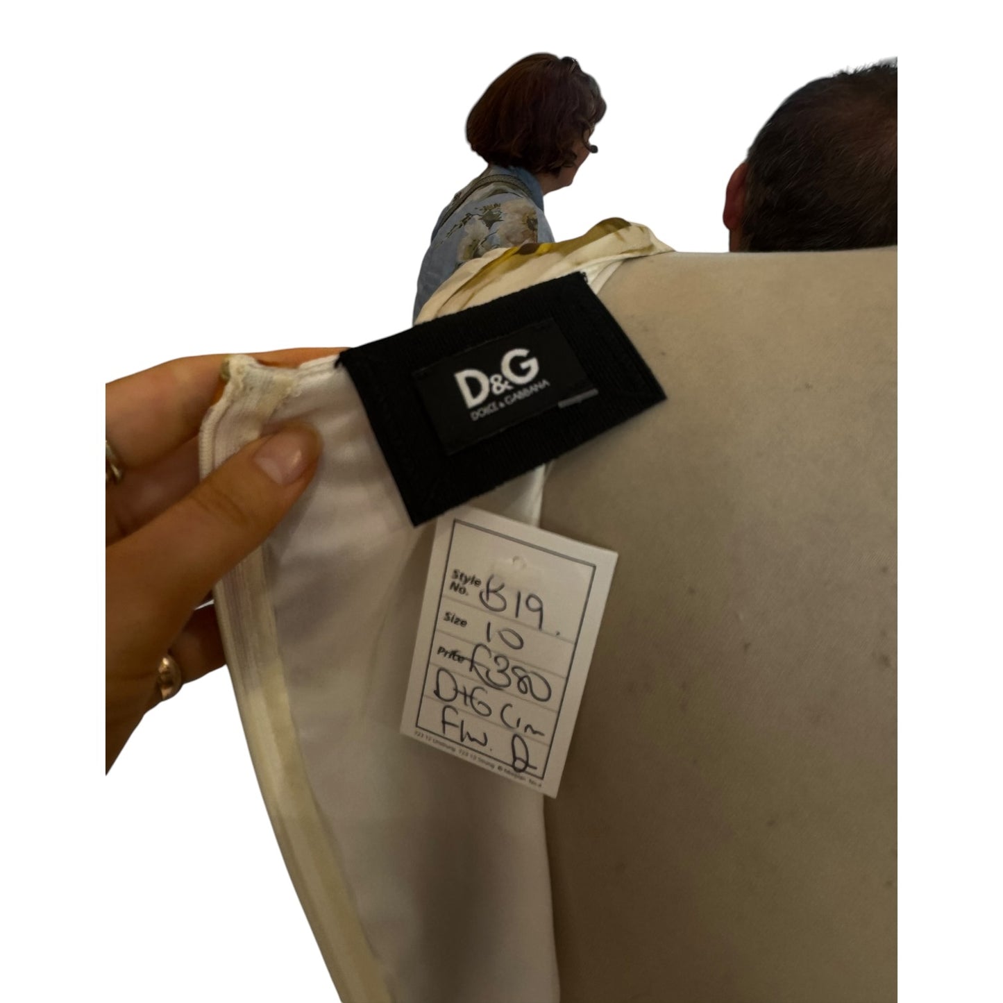 D&G White Silk Blend Floral Dress - 10