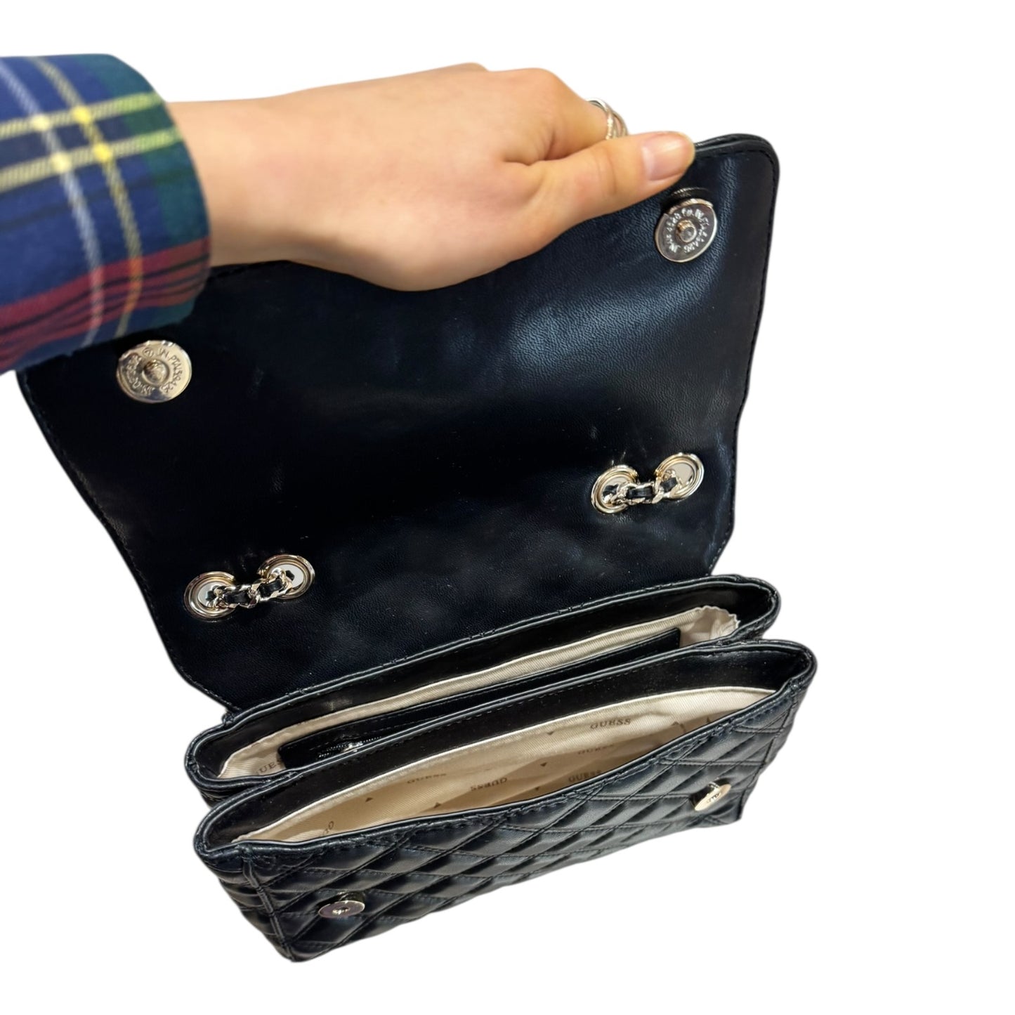 Guess Giully Quilted Black Crossbody Bag