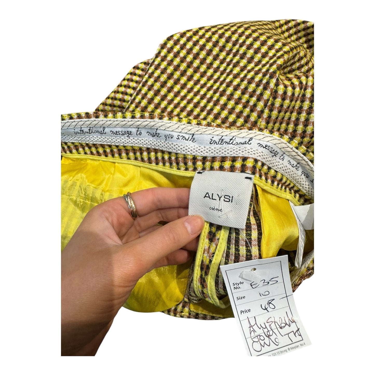 Alysi Yellow Pattern Tailored Trousers - 10