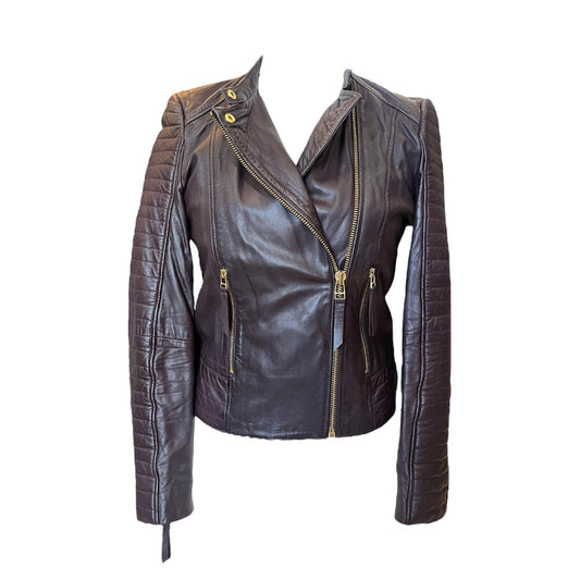 InWear Maroon Leather Jacket