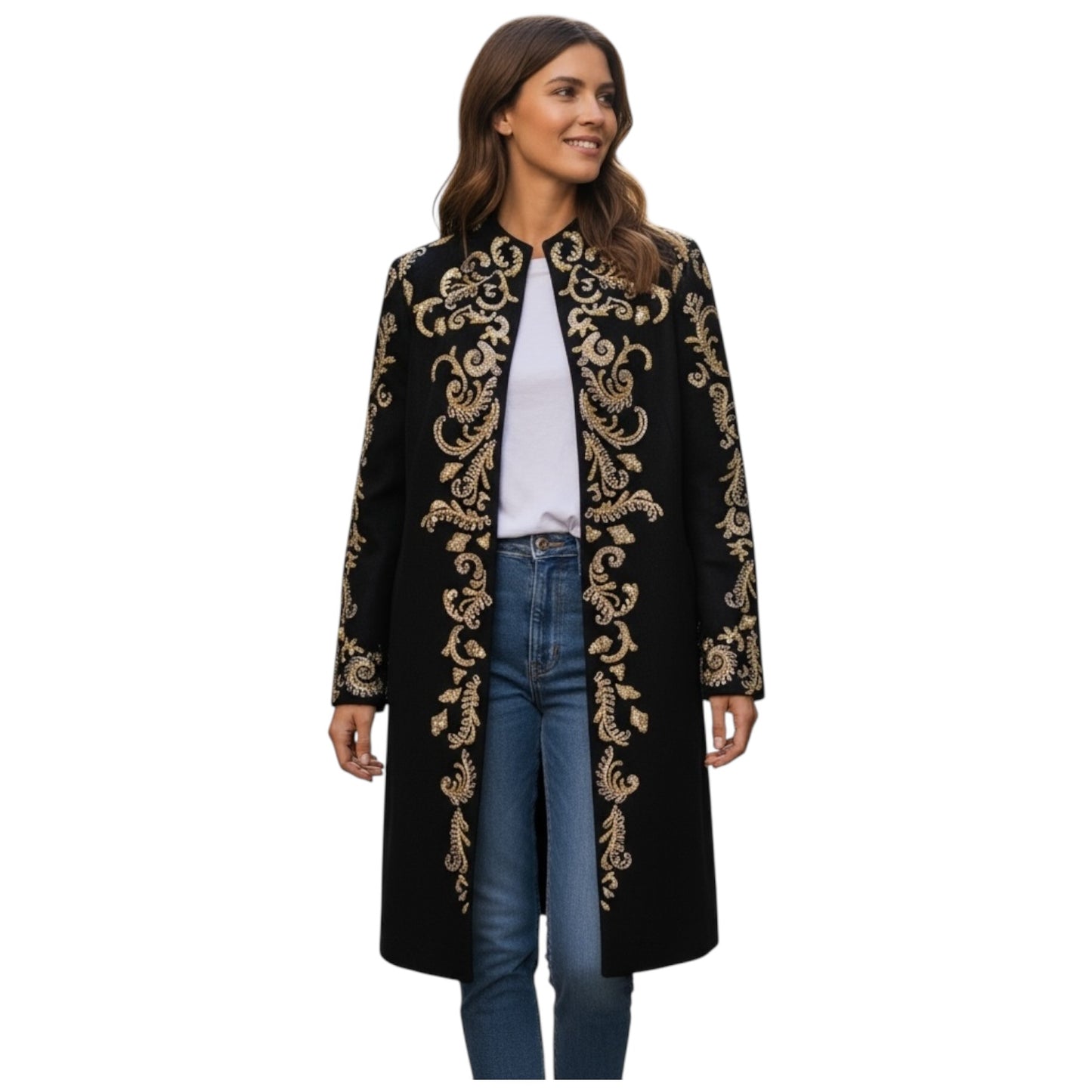 Day Birger et Mikkelsen Black Gold Brocade Coat - 10