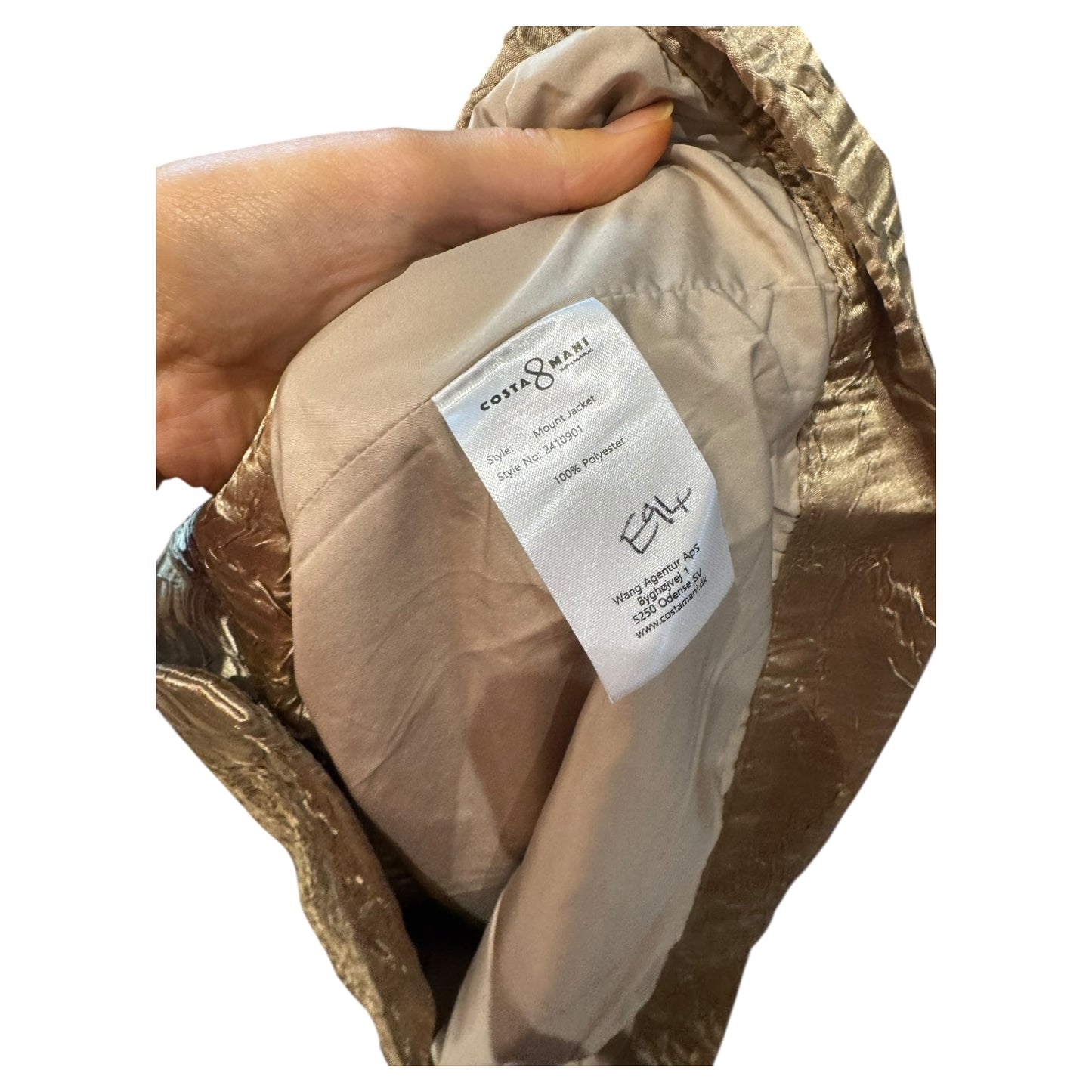 Costa Mani Gold Crinkle Bomber Jacket - 12