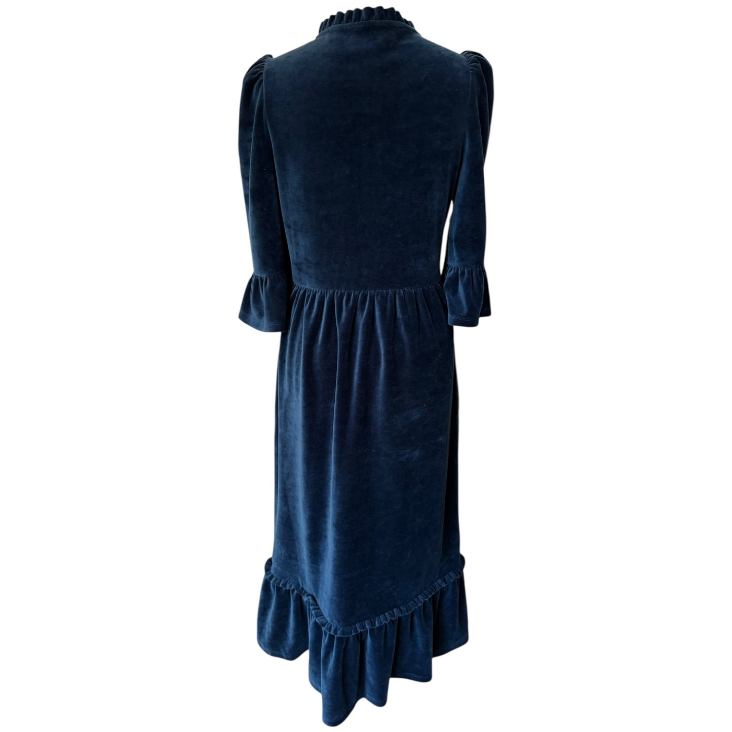 Wyse London Rosan Velour Dress in Petrol Blue - 10 - NEW