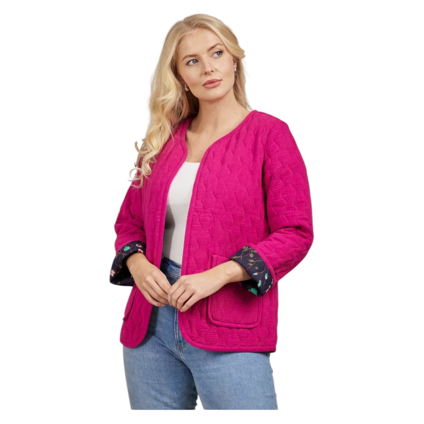 Mudflower Pink Cotton Quilted Jacket - 12