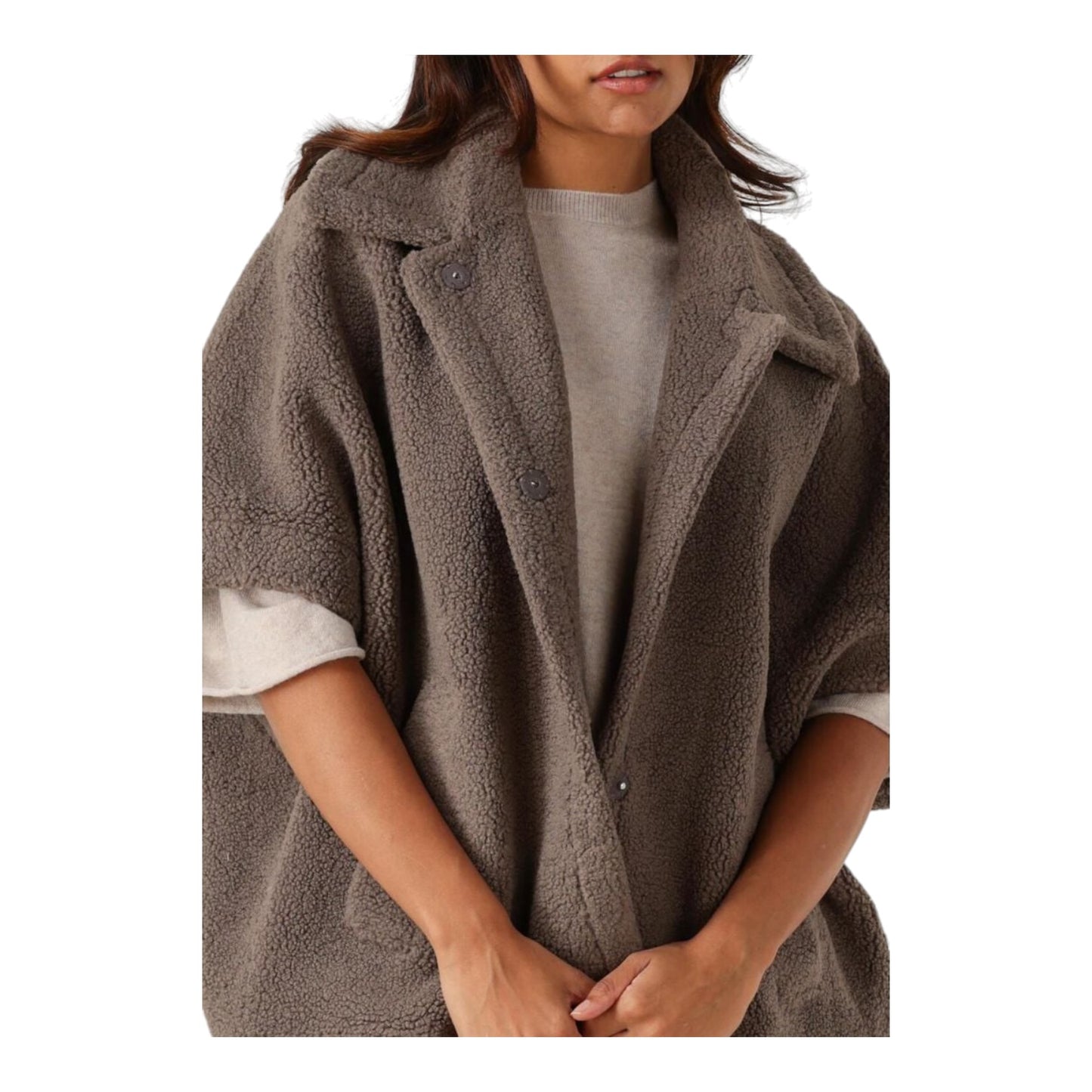 Knit-Ted Taupe Sleeveless Jacket - 10