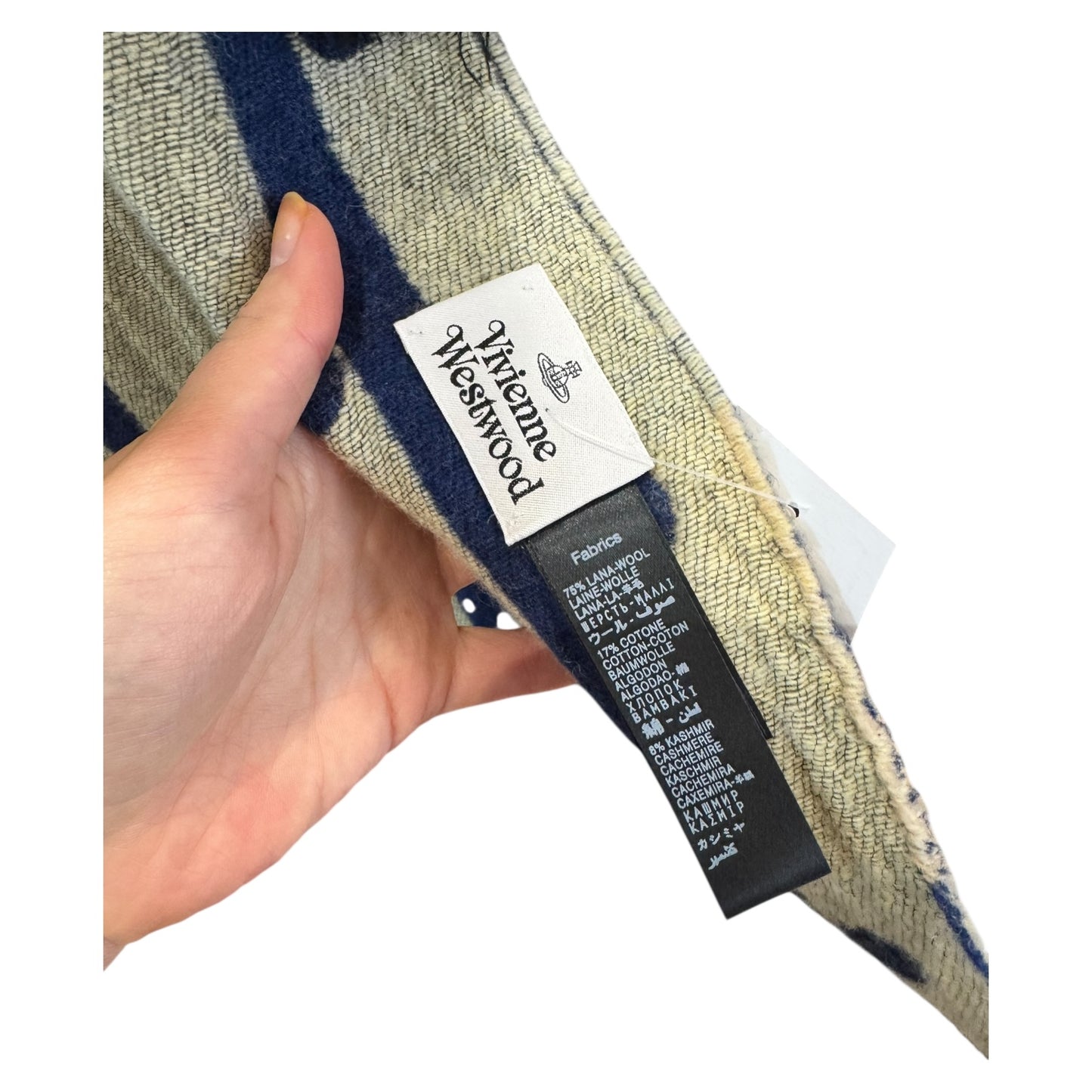 Vivienne Westwood Navy Wool Scarf