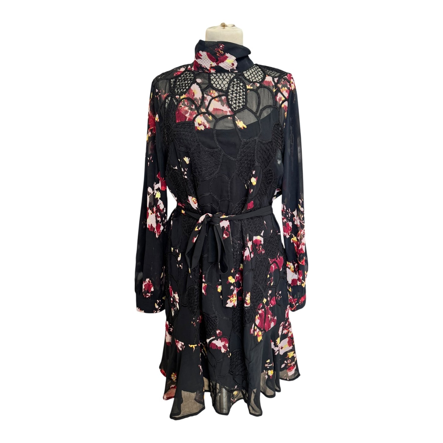 Reiss Rakel Black Mini Dress - 14