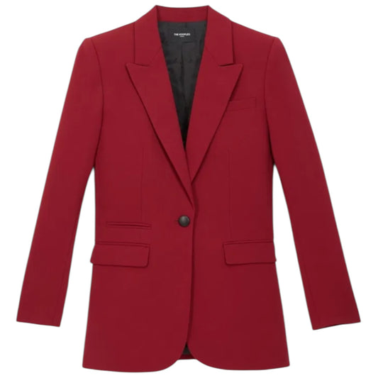 The Kooples Burgundy Crepe Jacket - 8