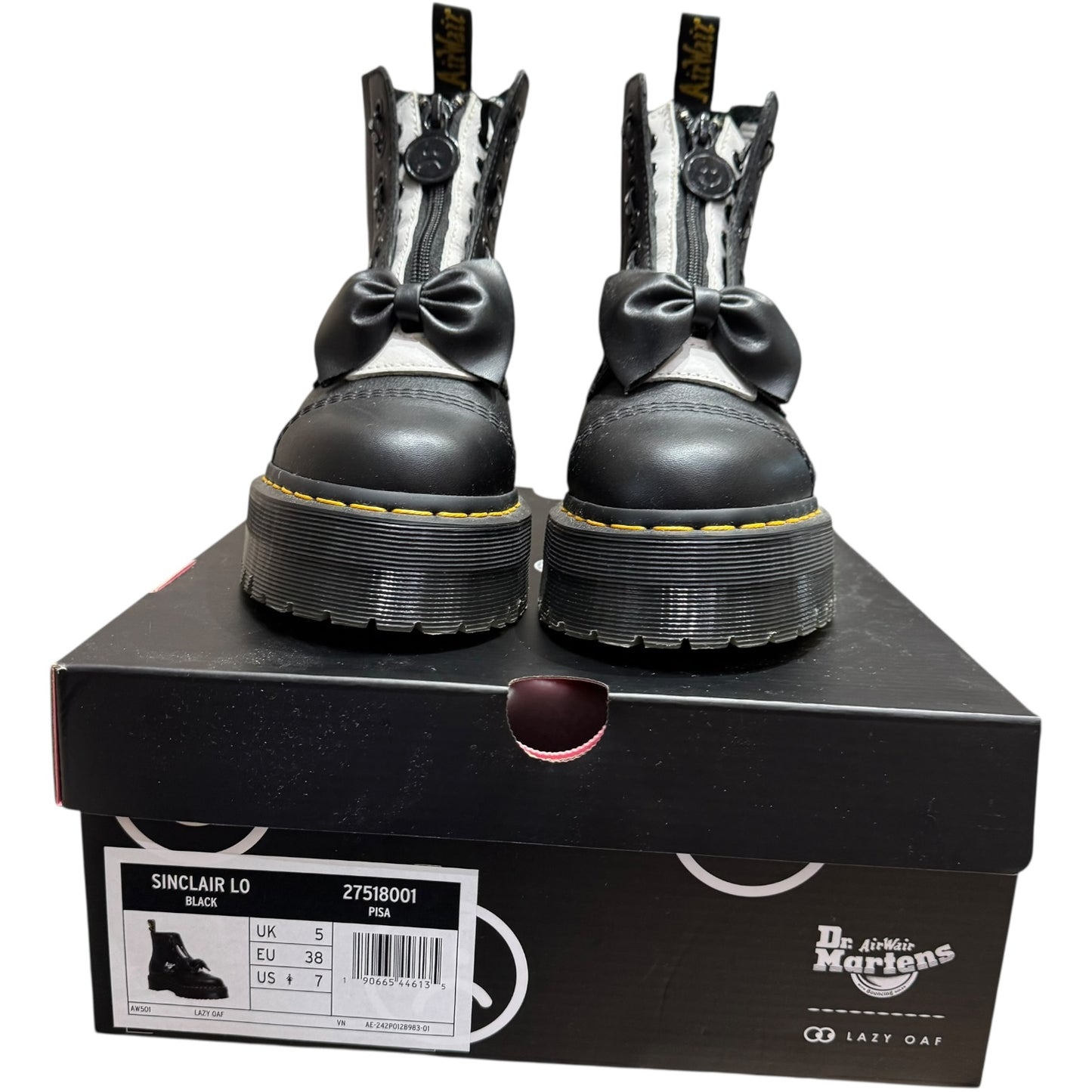 Dr Martens Black Sinclair Lazy Oaf Boots - 38 / 5 - NEW
