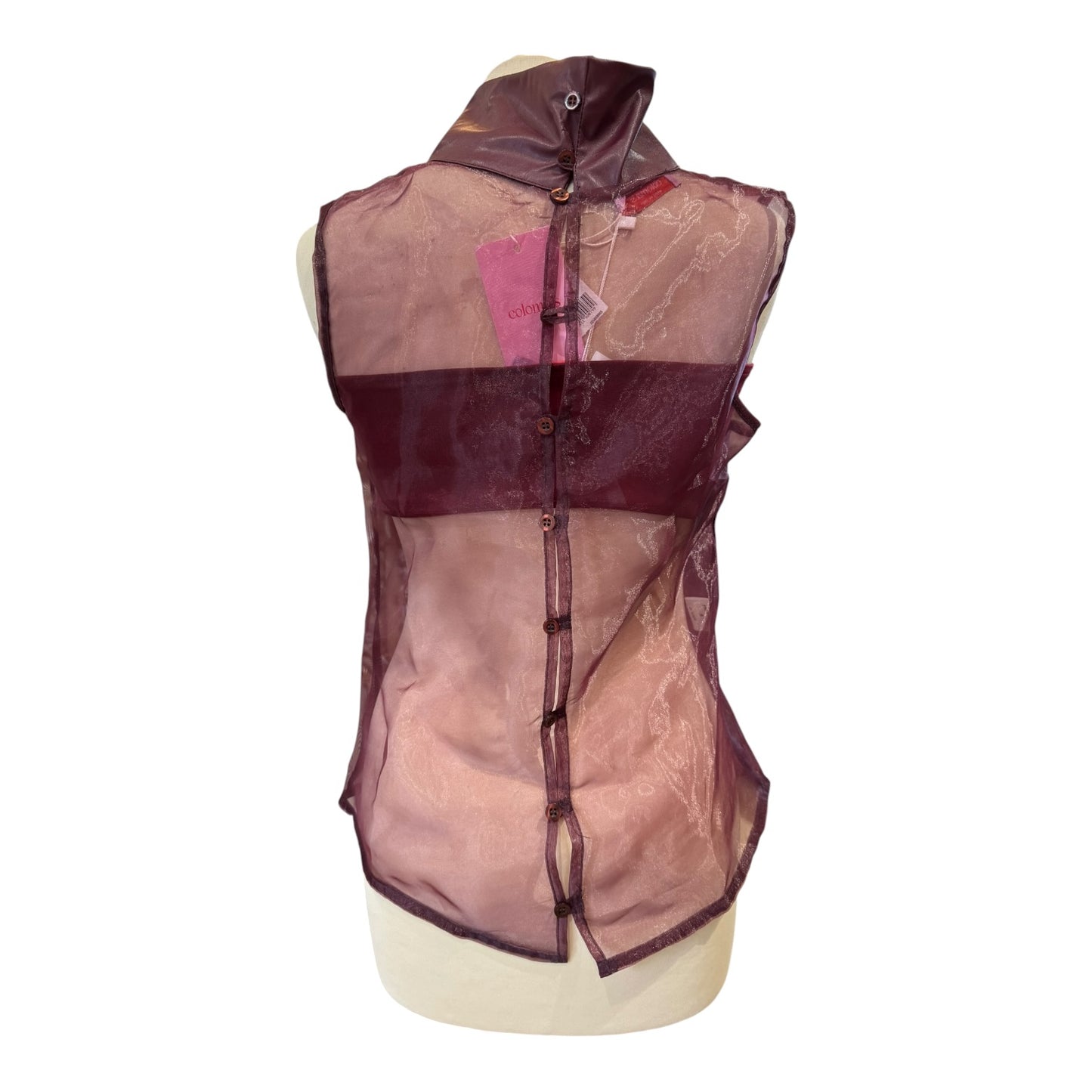 Coloma's Fiorella Burgundy Organza Top - 8/10 - NEW
