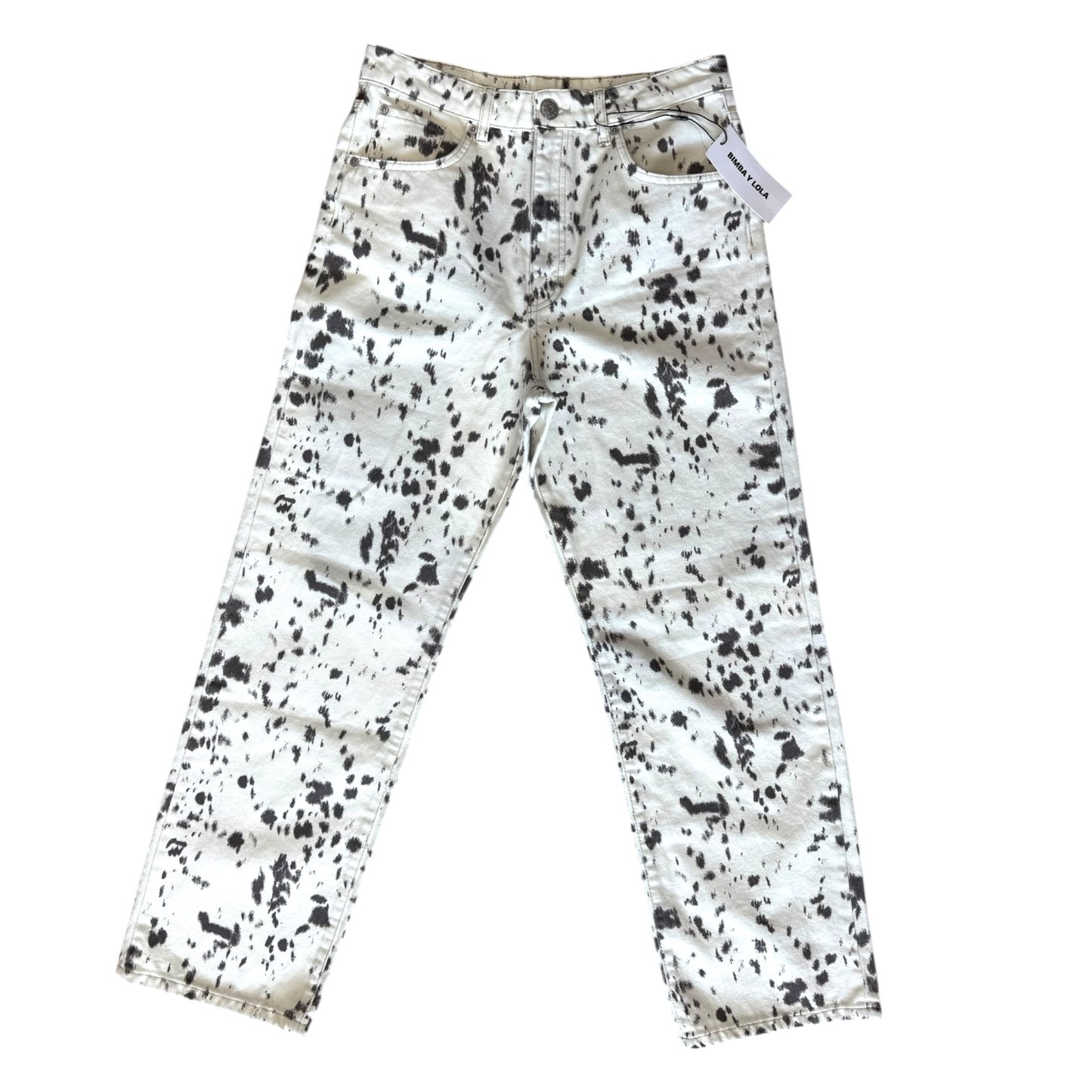 Bimba Y Lola Spotted Straight Leg Jeans - 12 - NEW