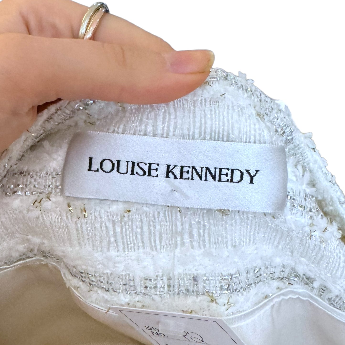 Louise Kennedy White Tweed Jacket - 12