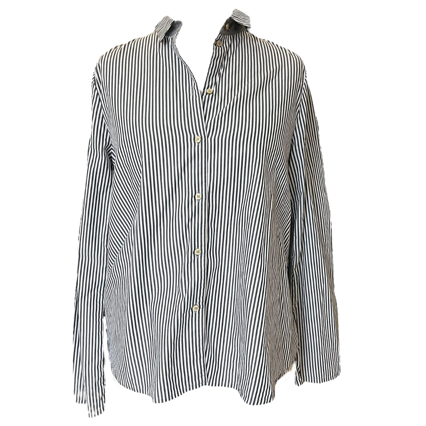 Annette Gortz White and Grey Stripe Shirt - 12