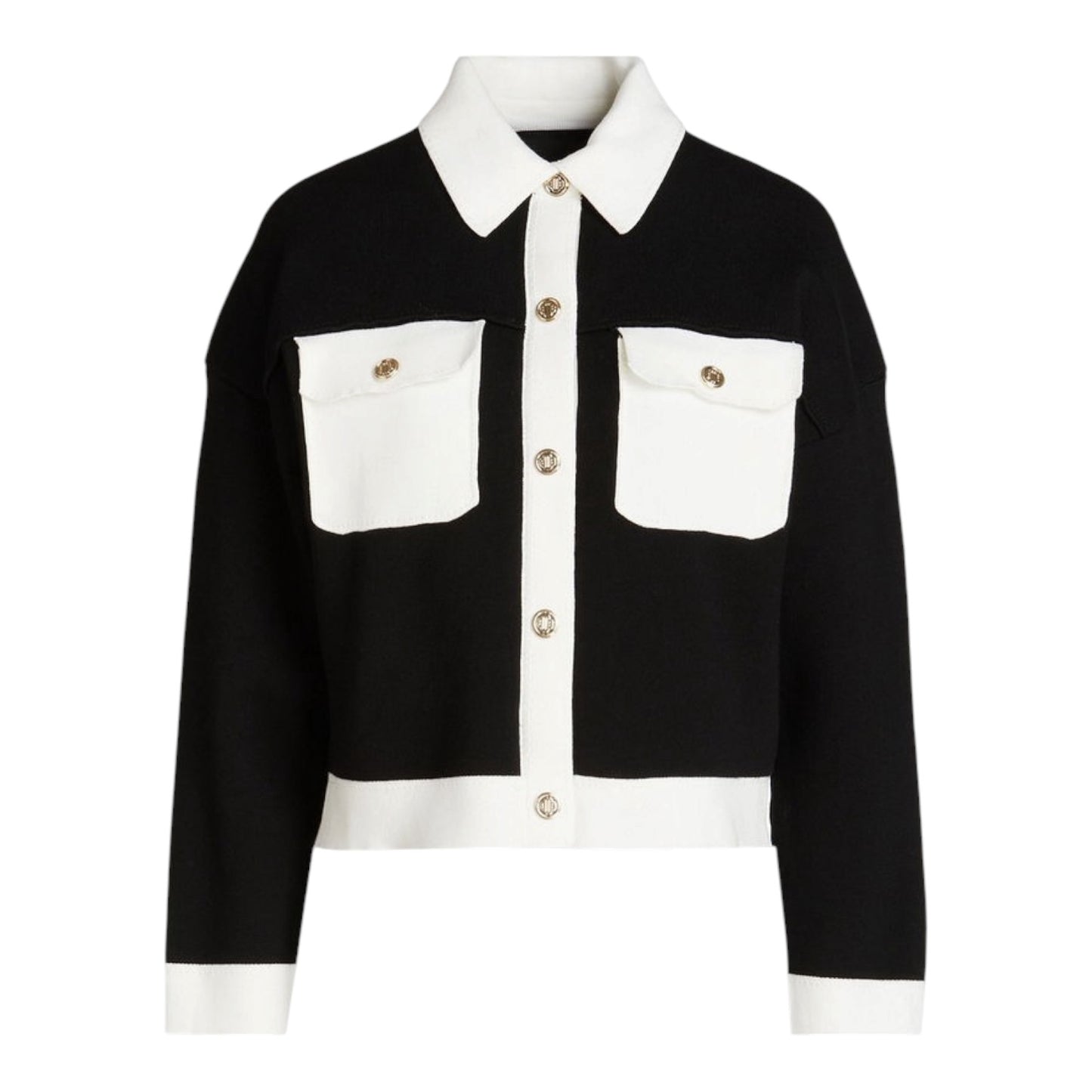 Maje Black and White Knitted Cardigan - 12 - NEW