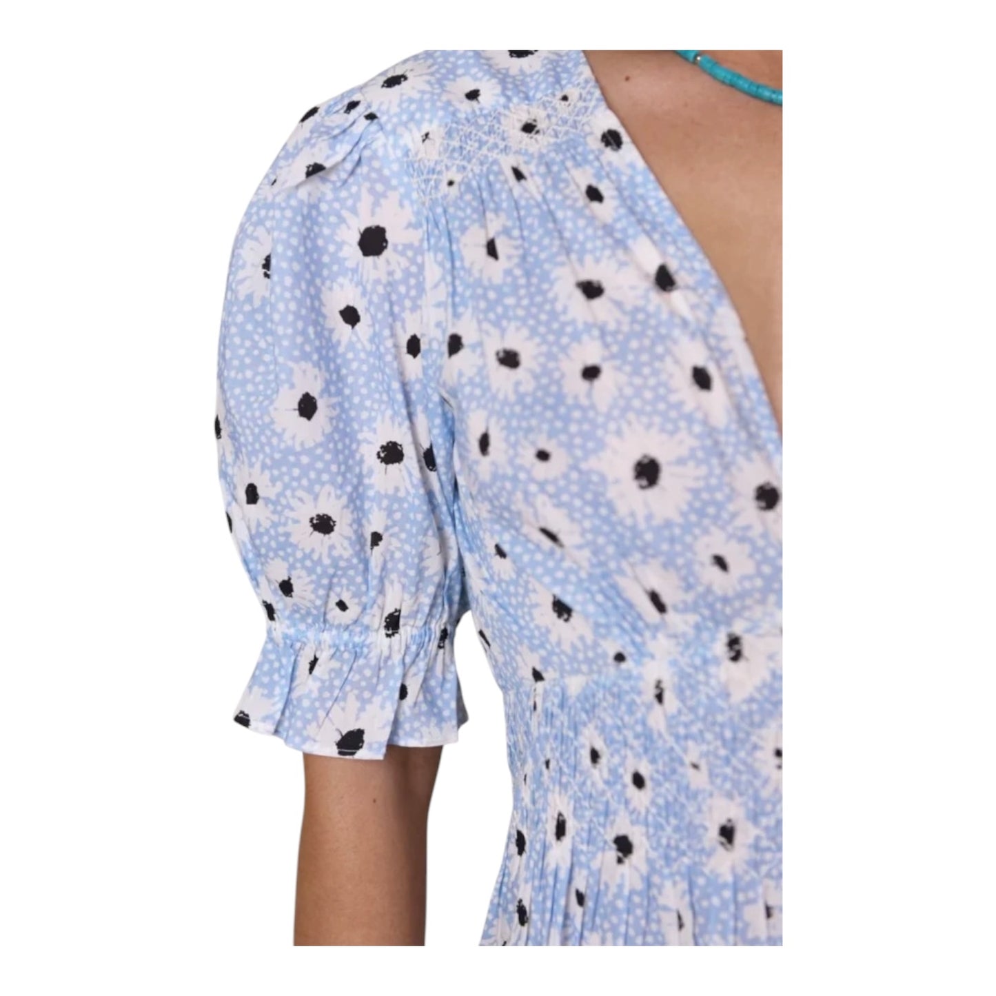Rixo Sabi Blue Floral Print Dress - 14