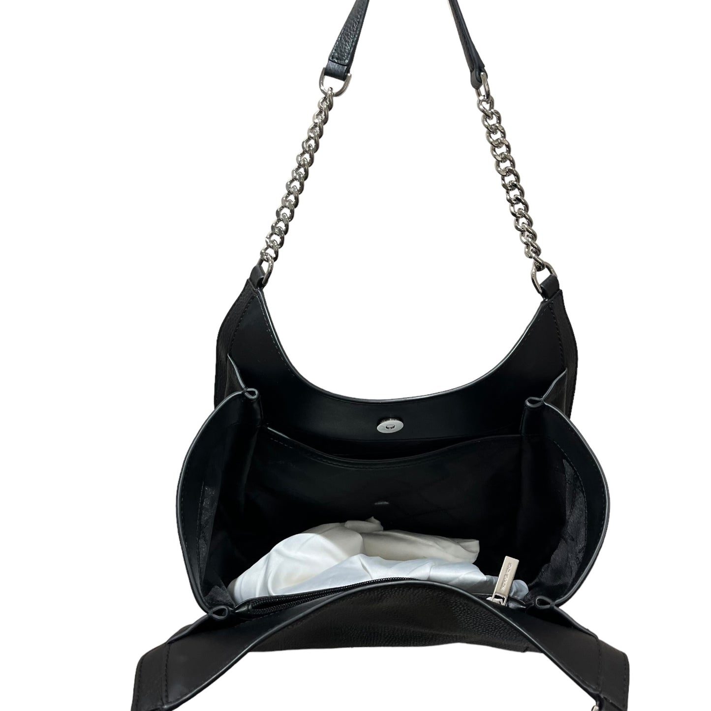 Michael Kors Black Bag with Silver Chain