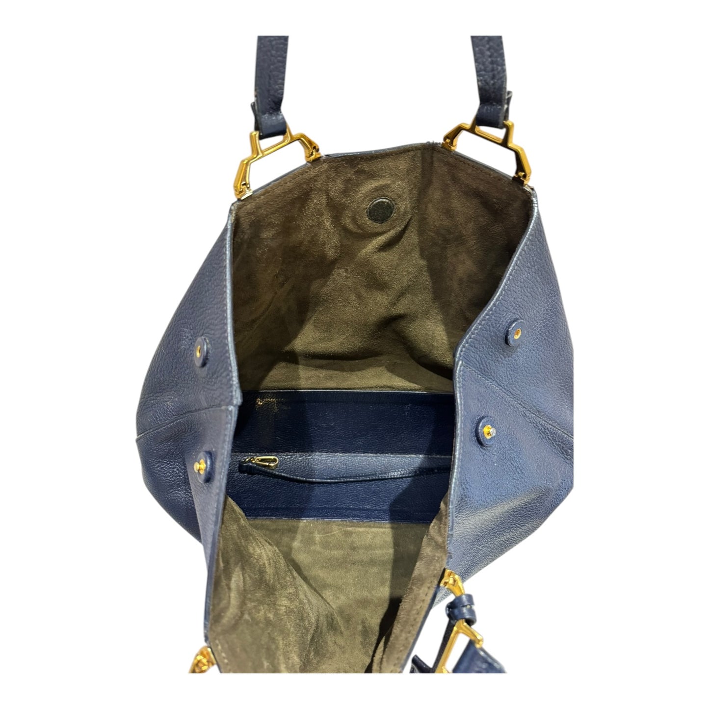 Miu Miu Navy Madras Tote Bag