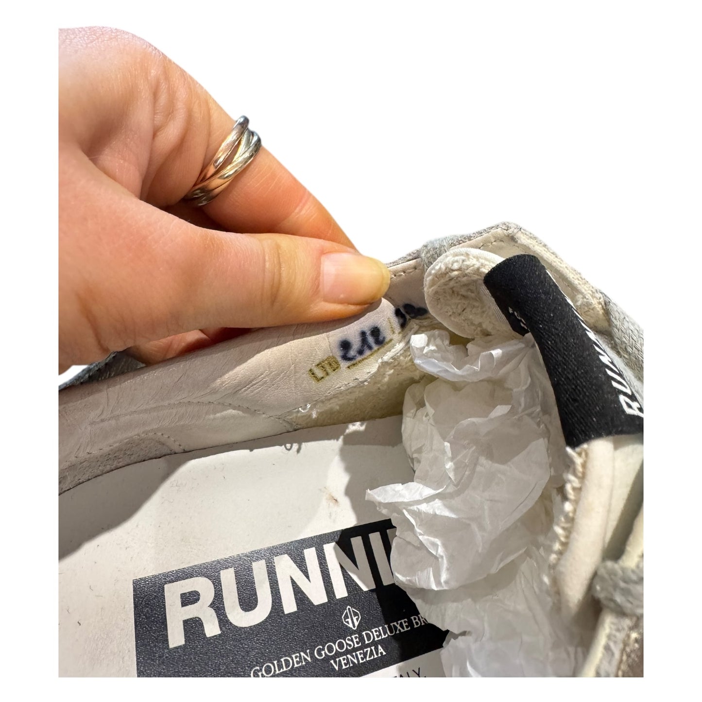 Golden Goose Private Edition Running Star in White and Silver - 37/4