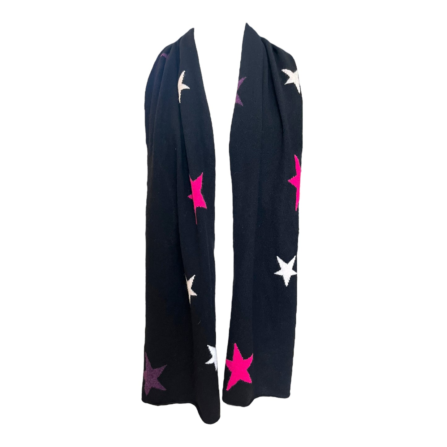 NEW Autograph Black and Pink Star Cashmere Scarf
