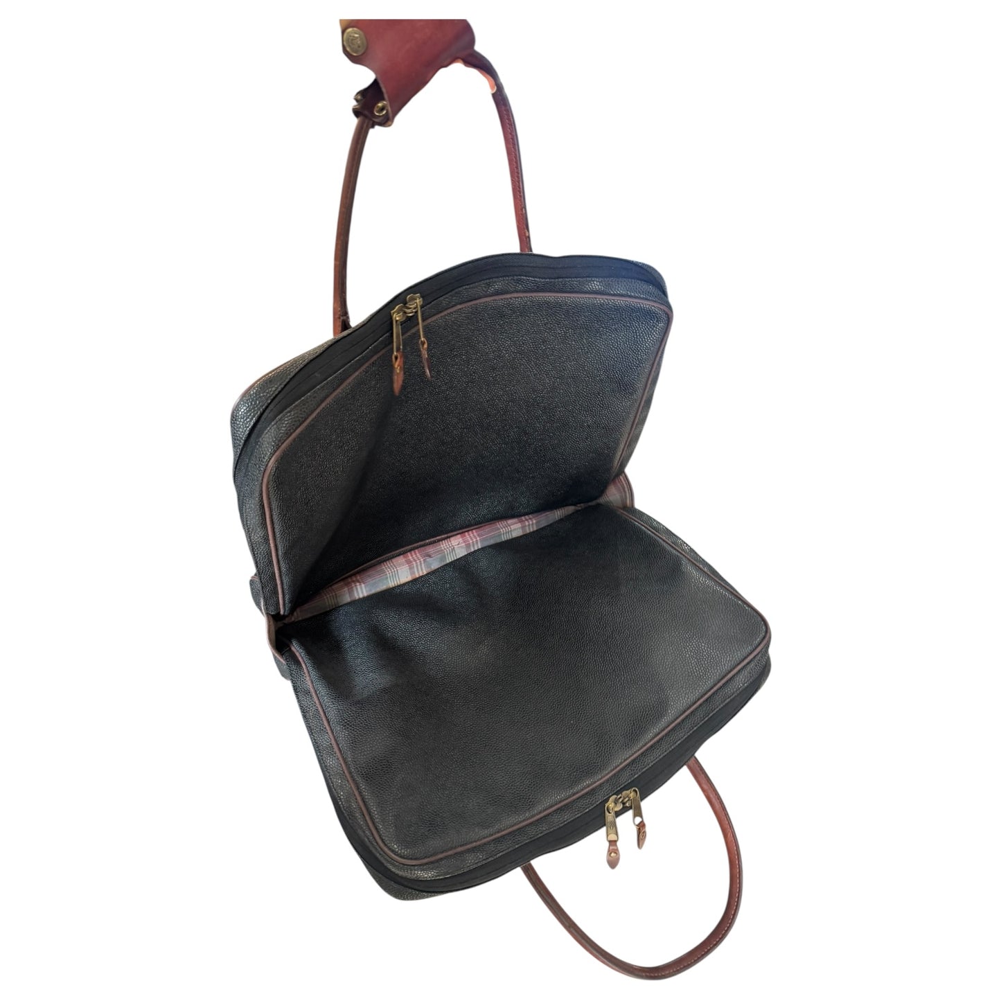Mulberry Scotch Grain Black and Brown Brief Case
