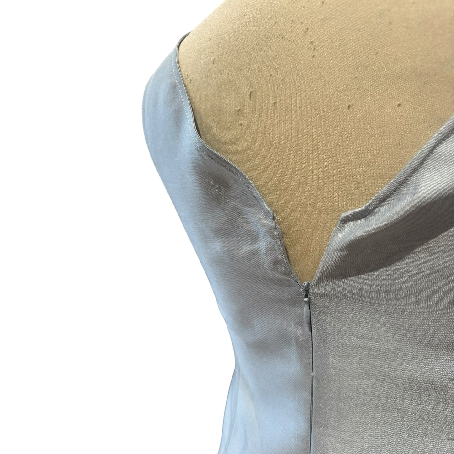 Armani Silver Silk and Wool Shift Dress - 6/8